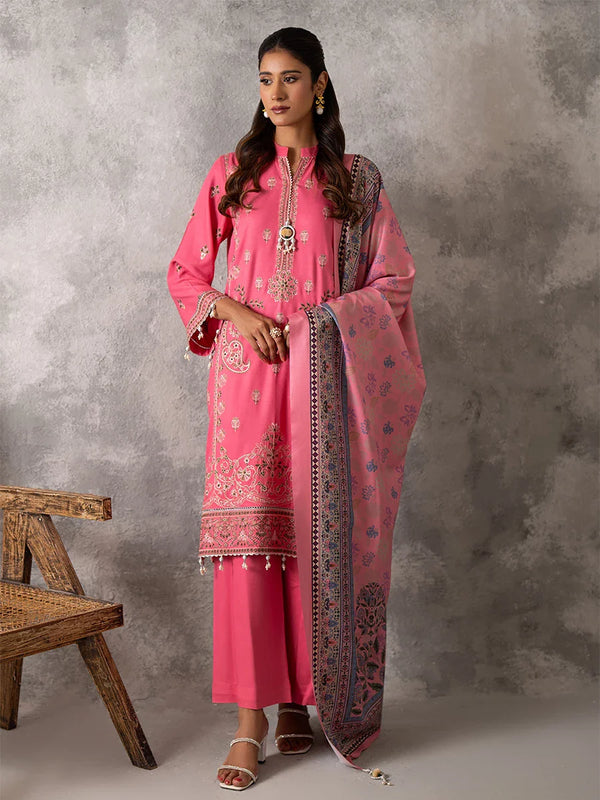 EMBROIDERED LUXURY COTTEL UNSTITCHED 3PCS