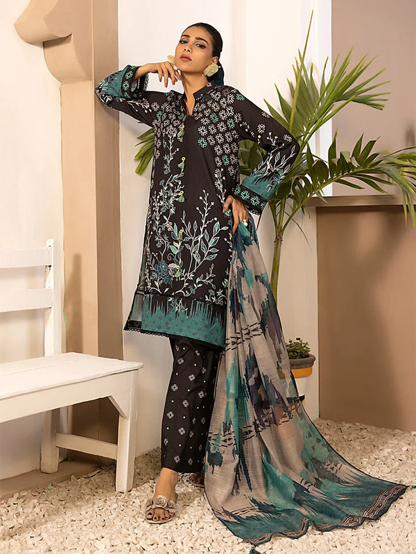 3pc Printed Lawn Silk Suit
