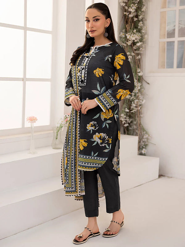 3PC Unstitched Printed Lawn Suit