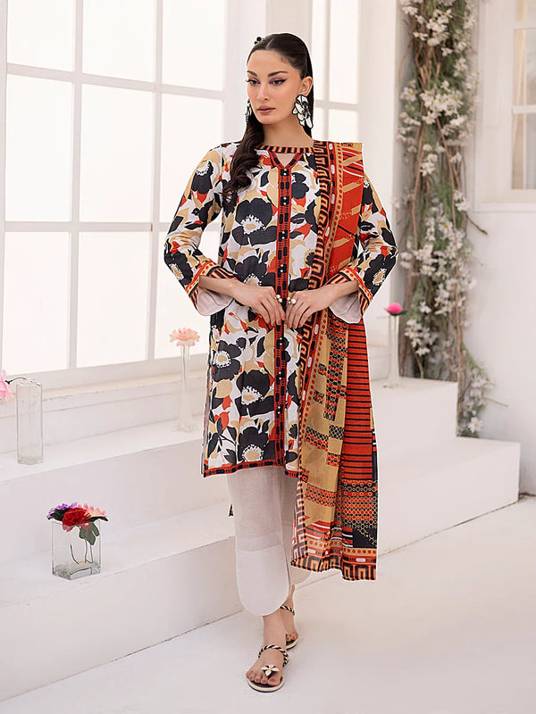 3PC Unstitched Printed Lawn Suit