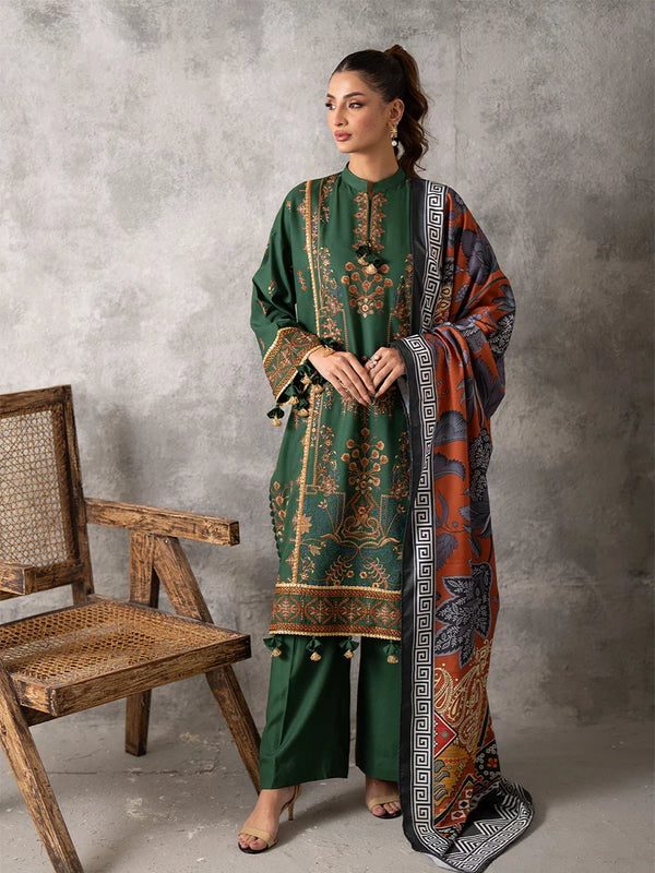 EMBROIDERED LUXURY COTTEL UNSTITCHED 3PCS