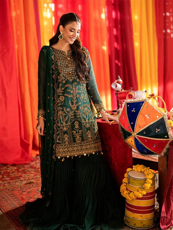 3PC  Festive Embroidered Suit (JI038)