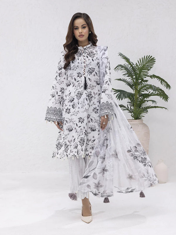 UNSTITCHED 3PCS PRINTKARI EMBROIDERED SUIT