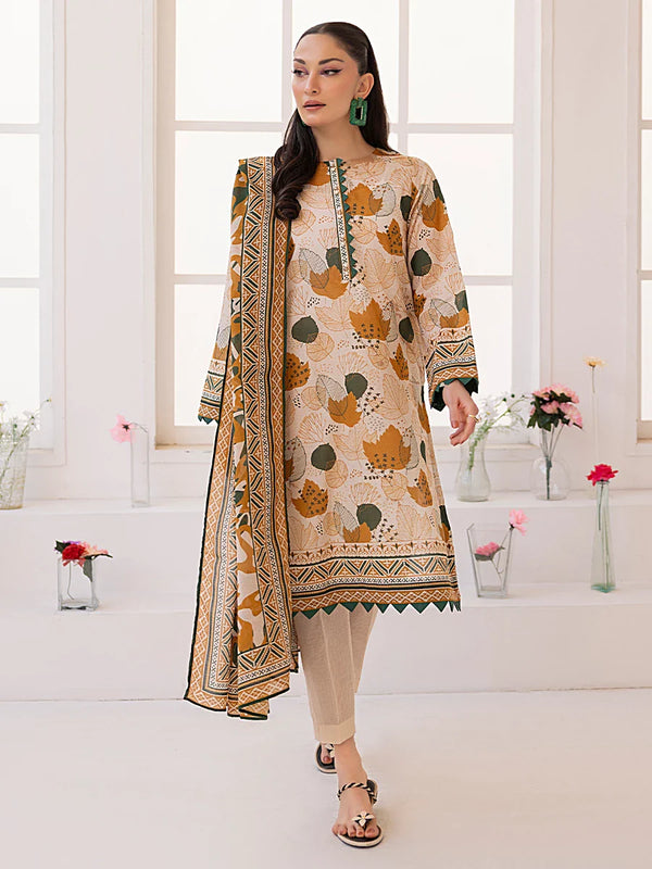3PC Unstitched Printed Lawn Suit
