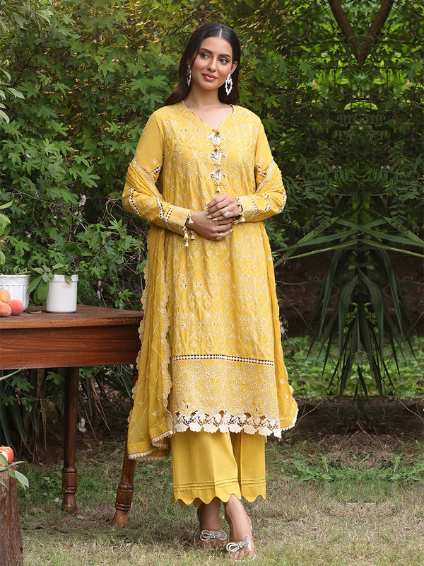 CHIKANKARI CAMBRIC EMBROIDERED SUIT
