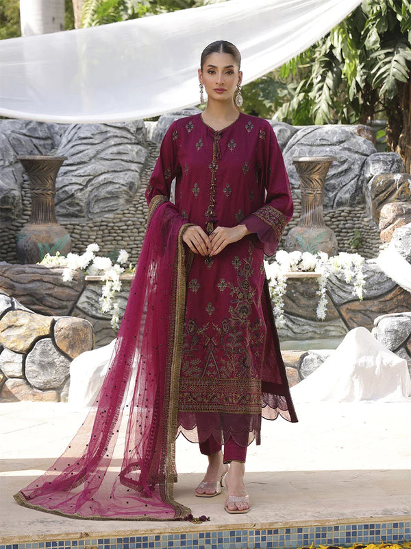 ECLAT-EMBROIDERED LUXURY CAMBRIC UNSTITCHED 3PCS