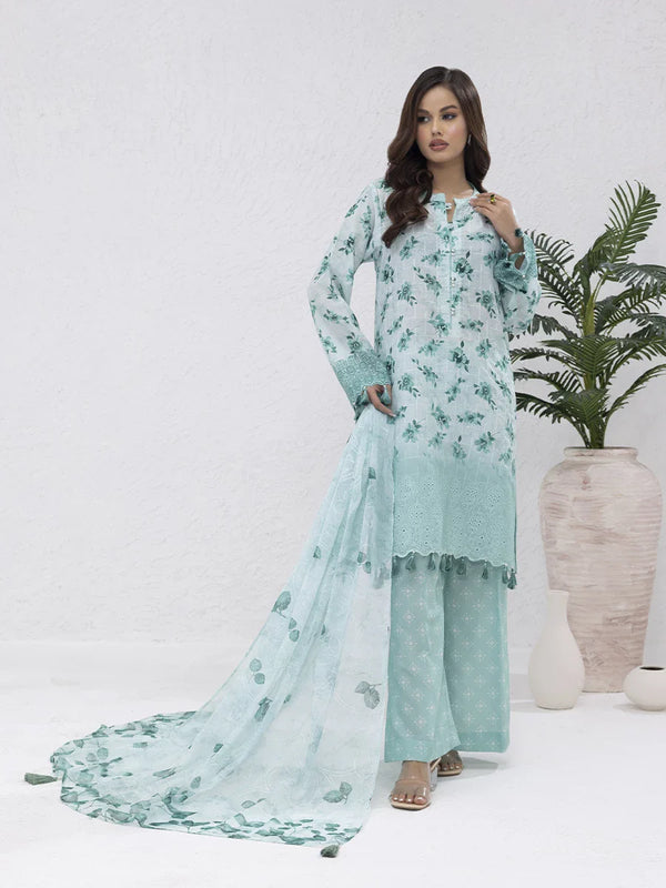 UNSTITCHED 3PCS PRINTKARI EMBROIDERED SUIT