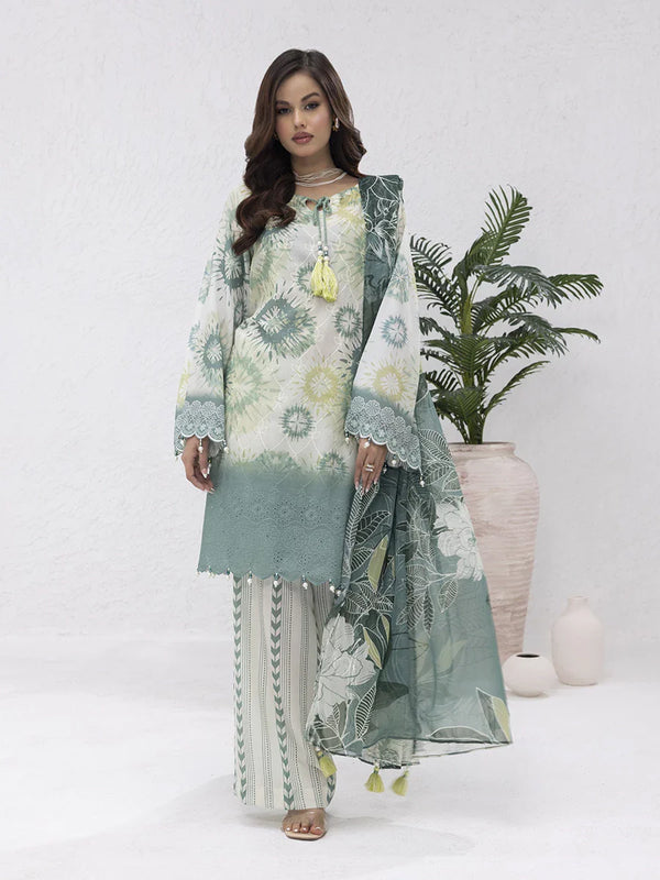 UNSTITCHED 3PCS PRINTKARI EMBROIDERED SUIT