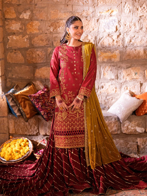 3Pc  Festive Embroidered Suit (No024)