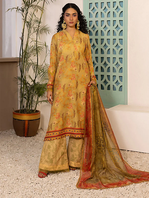 3pc Printed Lawn Silk Suit