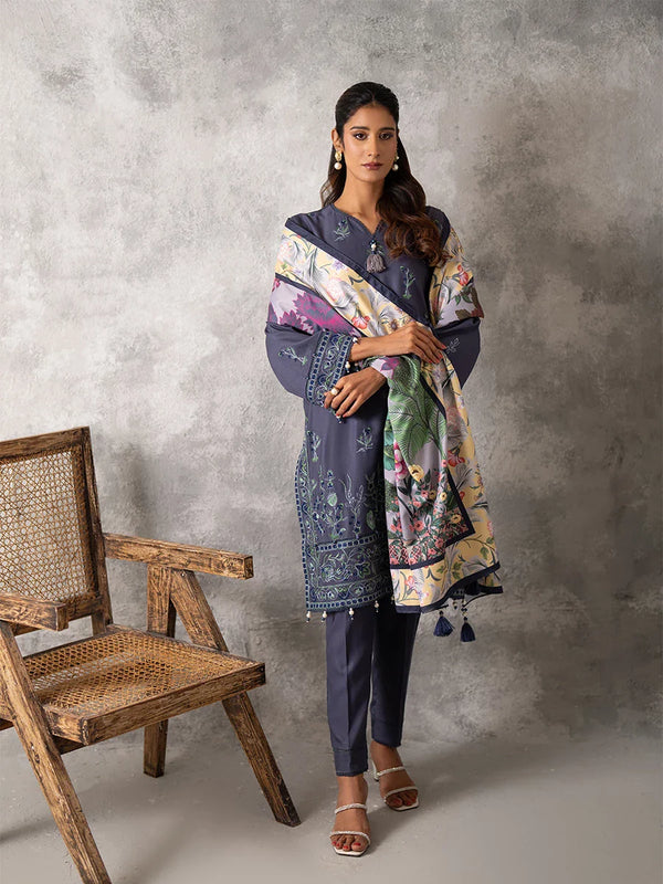 EMBROIDERED LUXURY COTTEL UNSTITCHED 3PCS