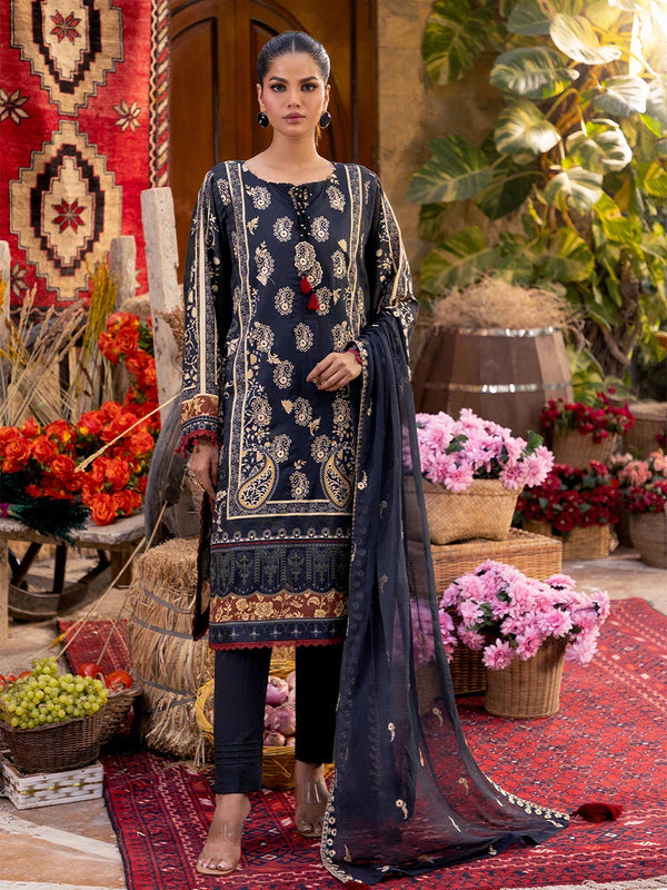 OPAL-EMBROIDERED LUXURY CAMBRIC UNSTITCHED 3PCS