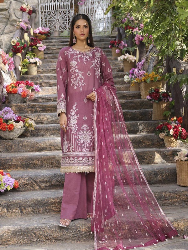 OPULENCE-EMBROIDERED LUXURY CAMBRIC UNSTITCHED 3PCS