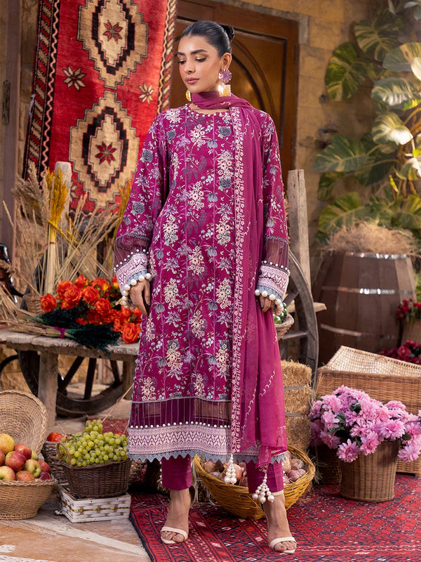 LILLY-EMBROIDERED LUXURY CAMBRIC UNSTITCHED 3PCS