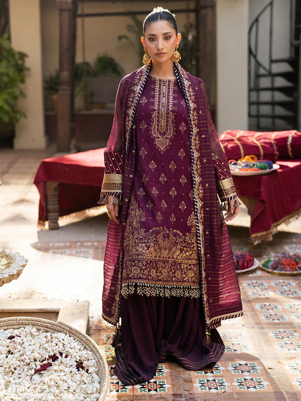 3PC Unstitched Festive Embroidered Suit