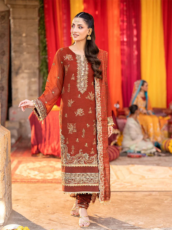 3Pc  Festive Embroidered Suit (JI037)
