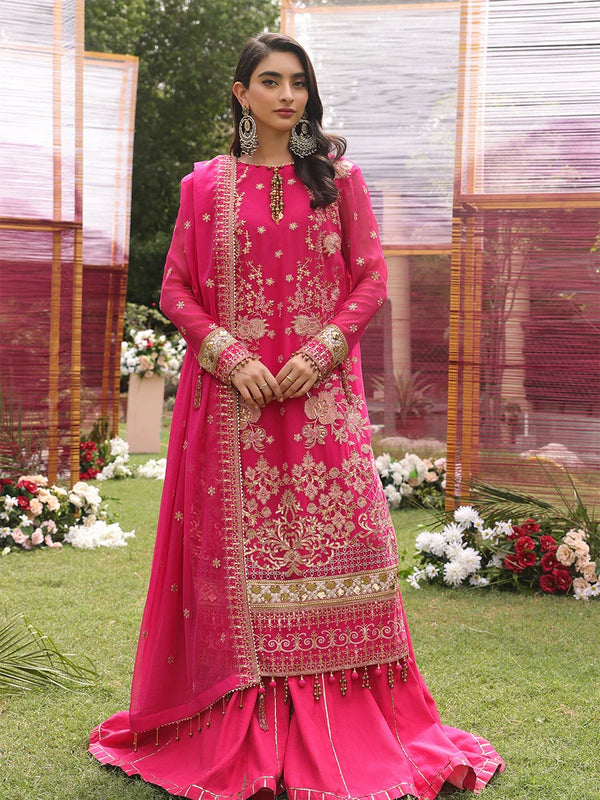 FESTIVE FORMAL CHIFFON EMBROIDERED SUIT