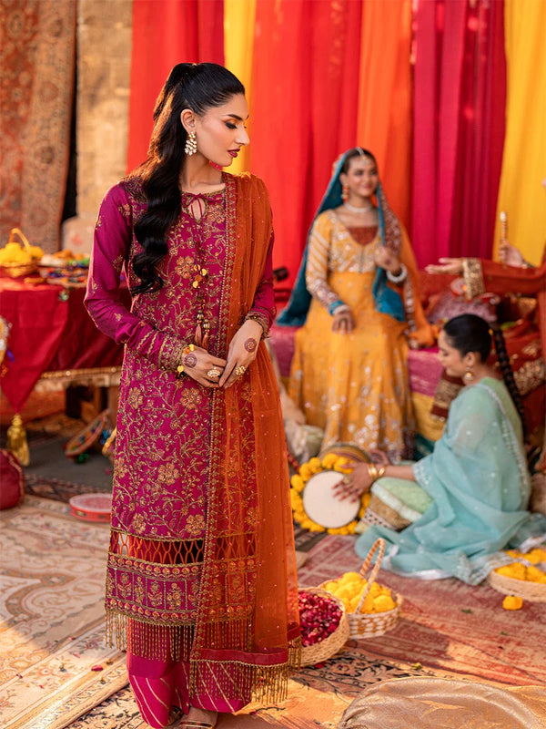 3Pc  Festive Embroidered Suit (No013)