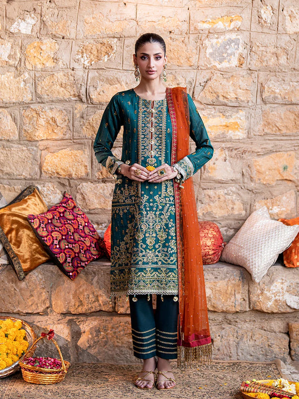 3Pc  Festive Embroidered Suit (No014)