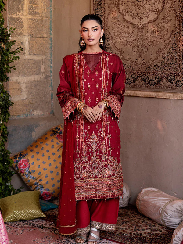 3Pc  Festive Embroidered Suit (No015)