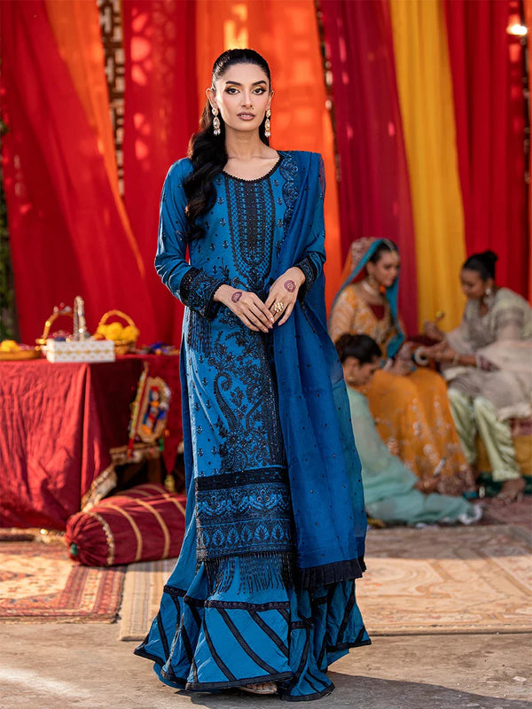 3Pc  Festive Embroidered Suit (No018)