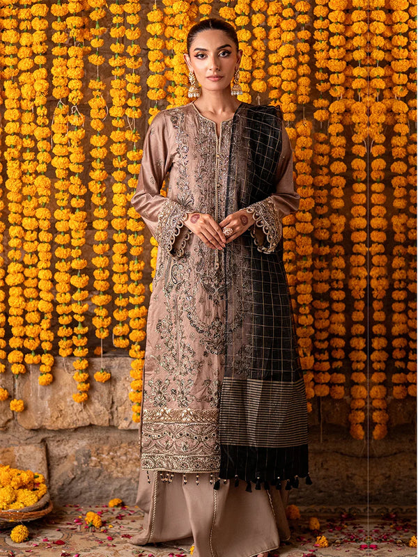 3Pc  Festive Embroidered Suit (No020)