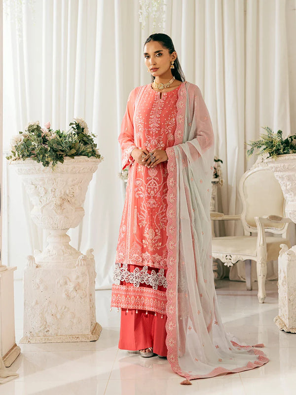 3PC Chiffon Embroidered Suit