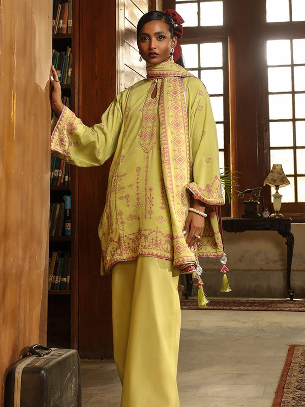 3Pc Unstitched - Viscose Jacquard Suit