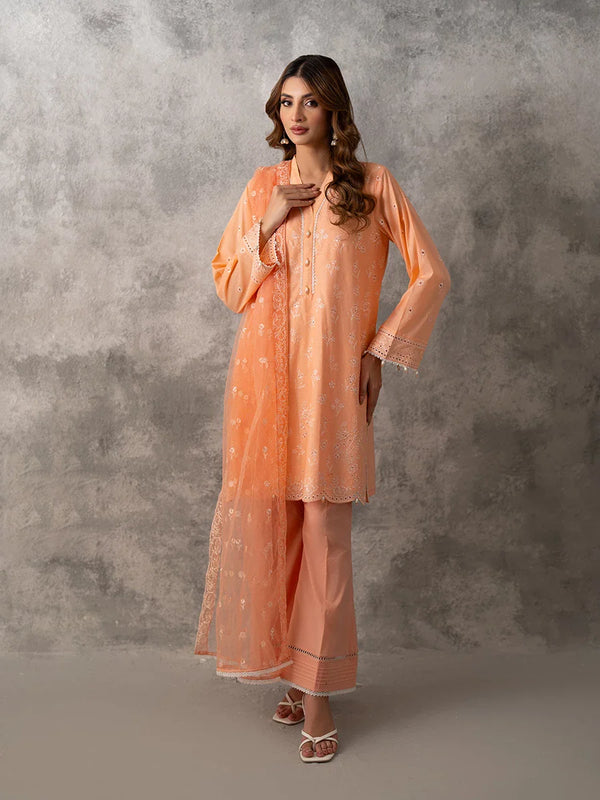3PC CHIKANKARI EMBROIDERED LAWN SUIT