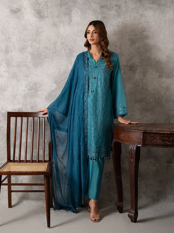 3PC EMBROIDERED LUXURY LAWN SUIT