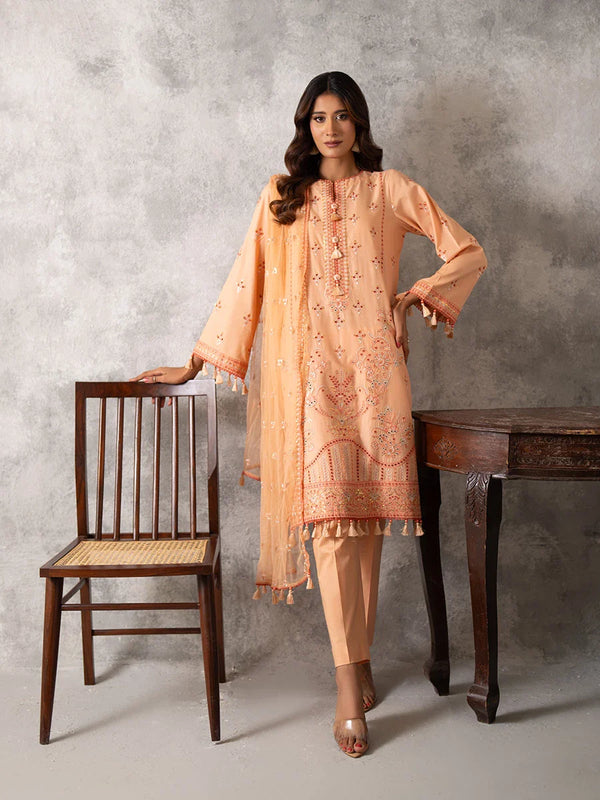 EMBROIDERED LUXURY LAWN UNSTITCHED 3PCS SUIT