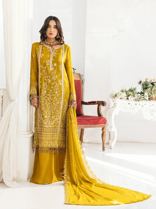 3PC Chiffon Embroidered Suit